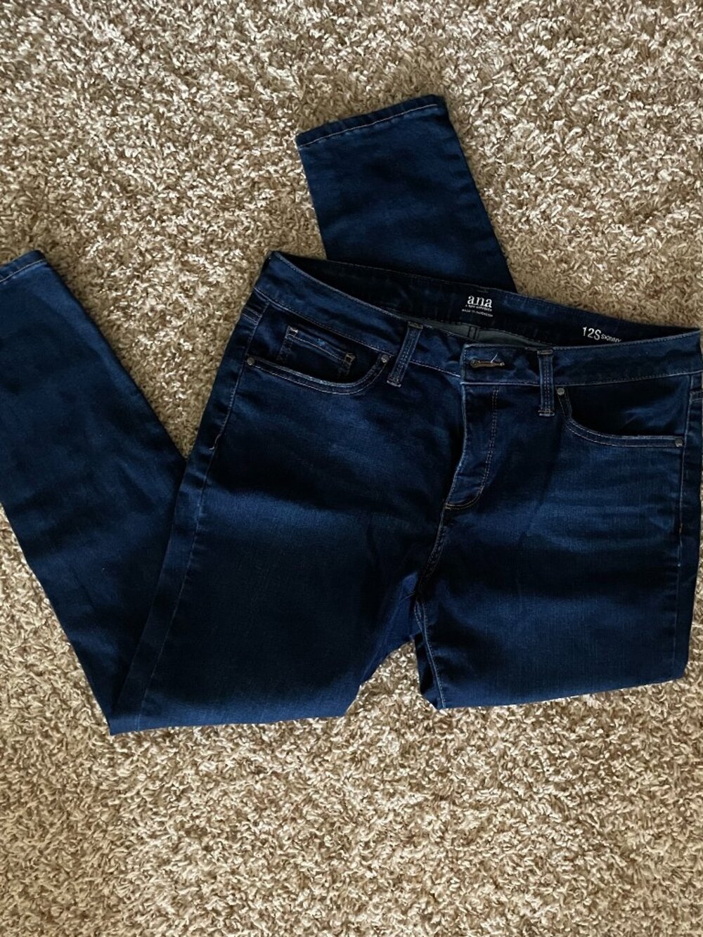 Dark Wash Denim Skinny Jeans 12 Short a.n.a Stretch
